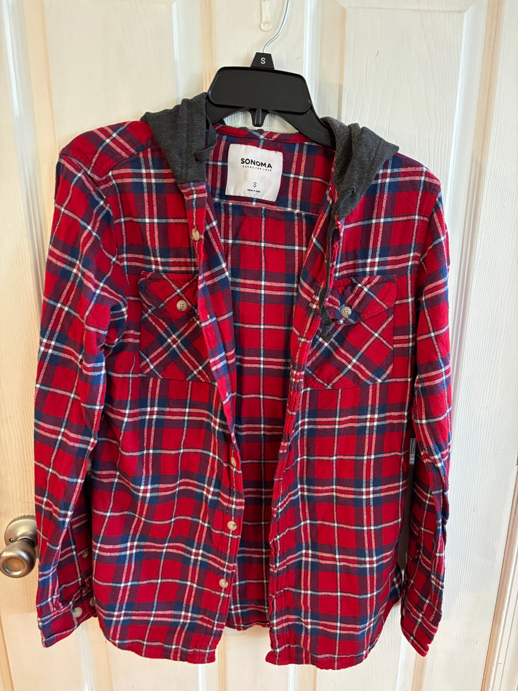 Sonoma small flannel W hood - size Mens S