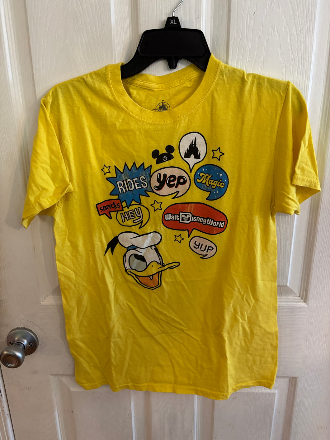 Disney world Parks Tee Yellow Donald castle - size Mens S
