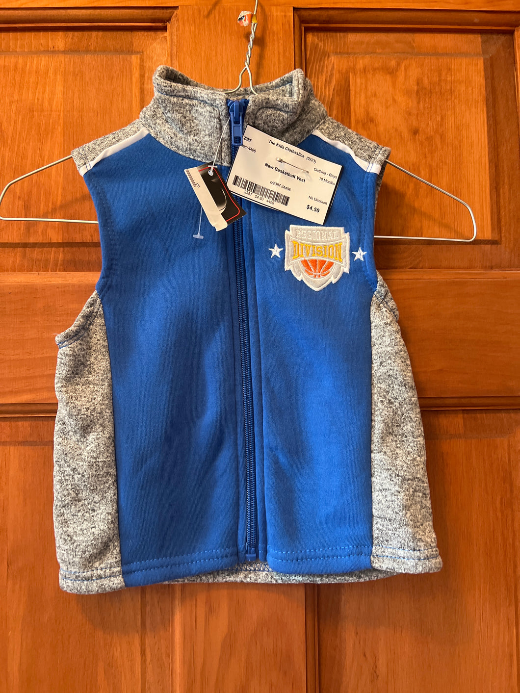 New Blue/Grey Vest Mad Game - size 18 Months