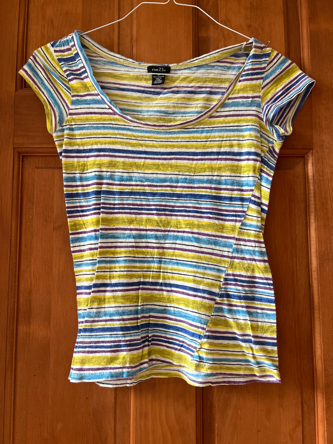 Green,Purple Blue Tee rue21 - size Junior Girls M (7-9)