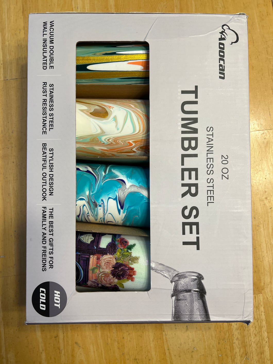 New 4pk 20oz Tumbler Set Aoocan