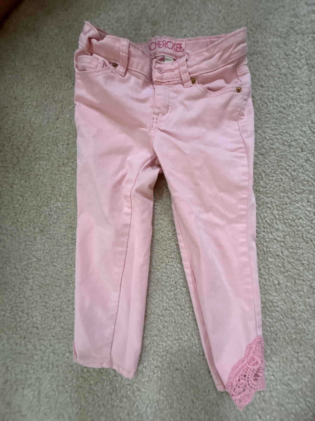 Cherokee pink jeans Capri-Adjustable - size Kids 7