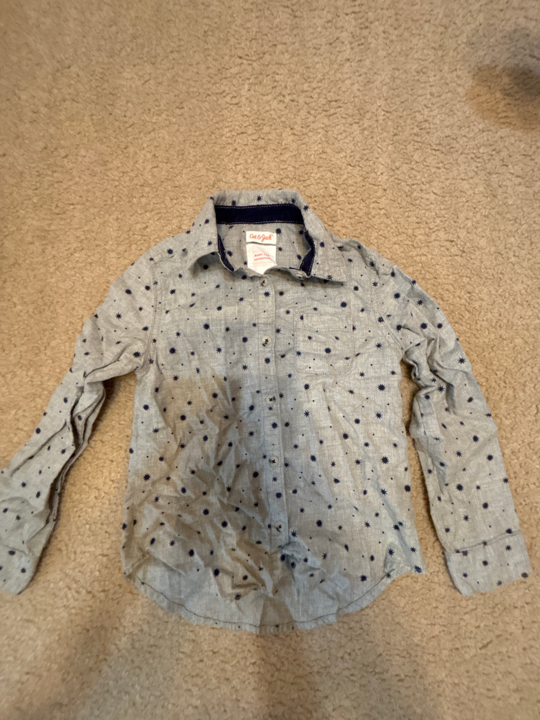 Cat & Jack gray Button up shirt - size Kids 7