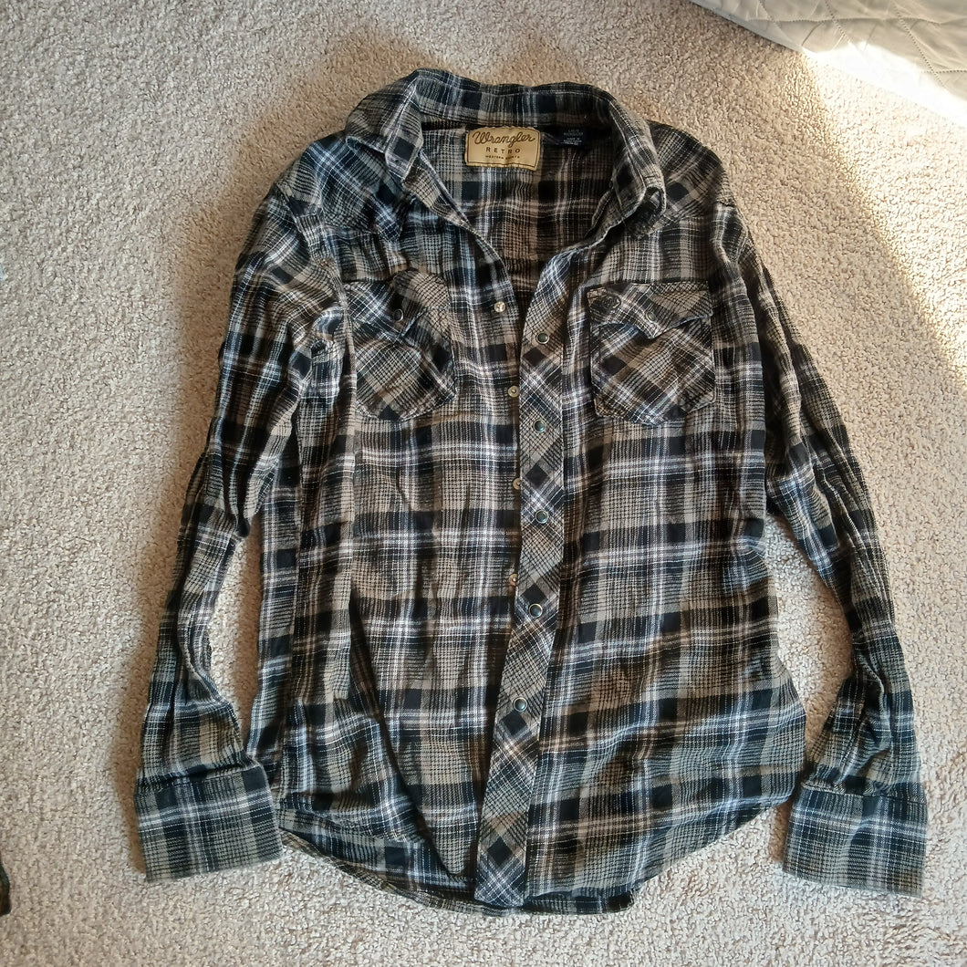 Wrangler Retro Green/Black FlannelShirt - size Mens L