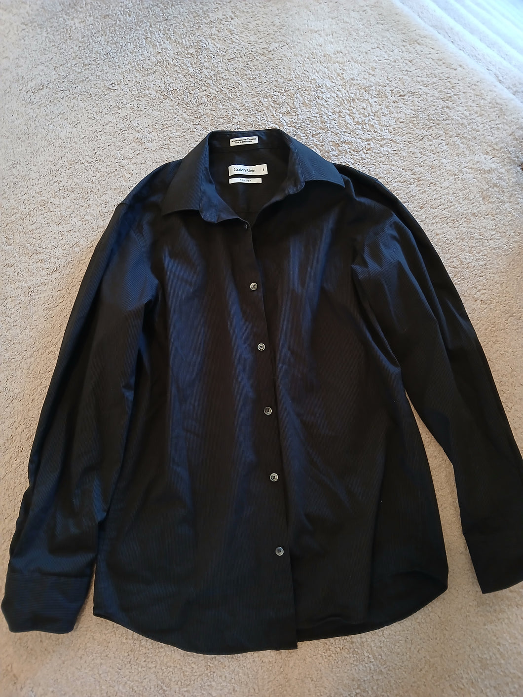 Calvin Klein Black Dress Shirt - size Mens S