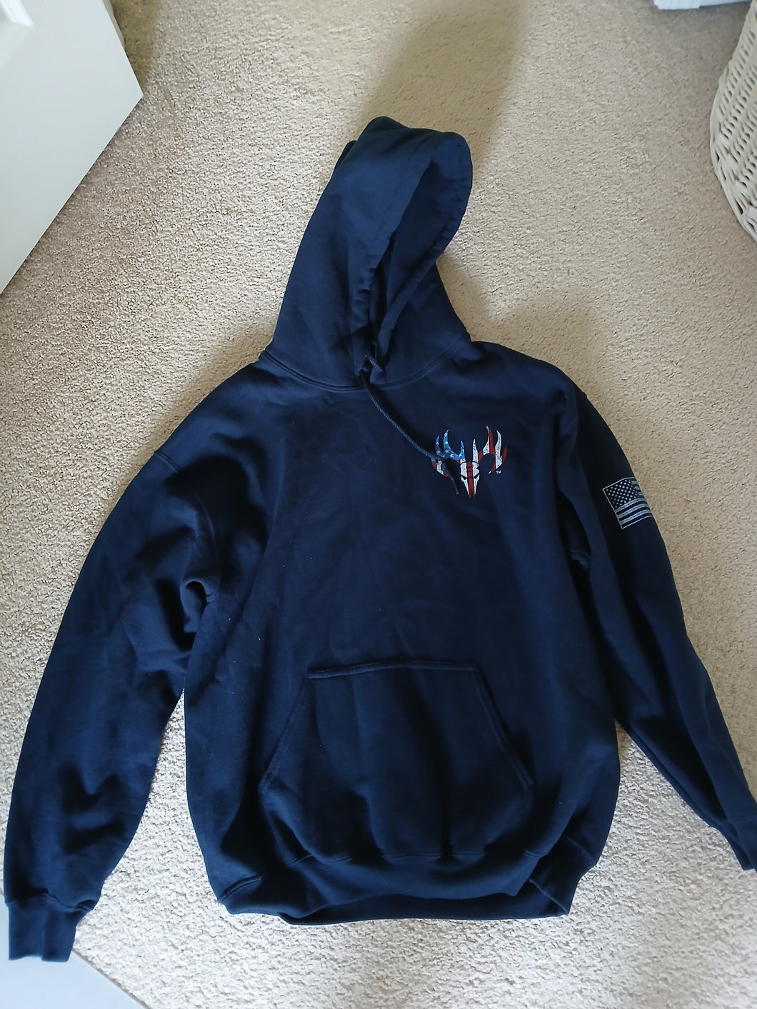 Gildan Navy Sweatshirt American Flag - size Mens M