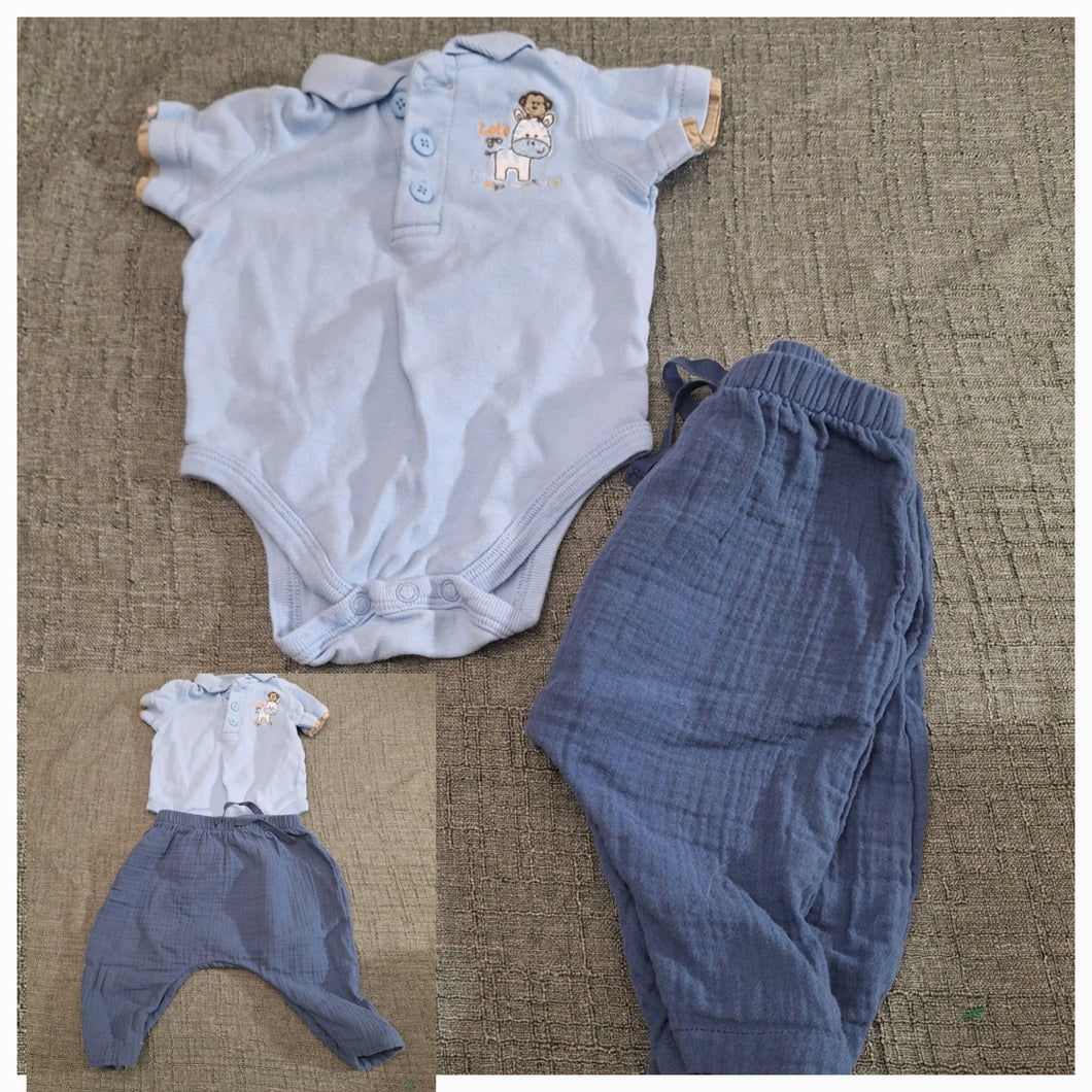 FIRST MOMENT BLUE ONSIE BABY GAP PANTS 3-6M - size 3-6 Months