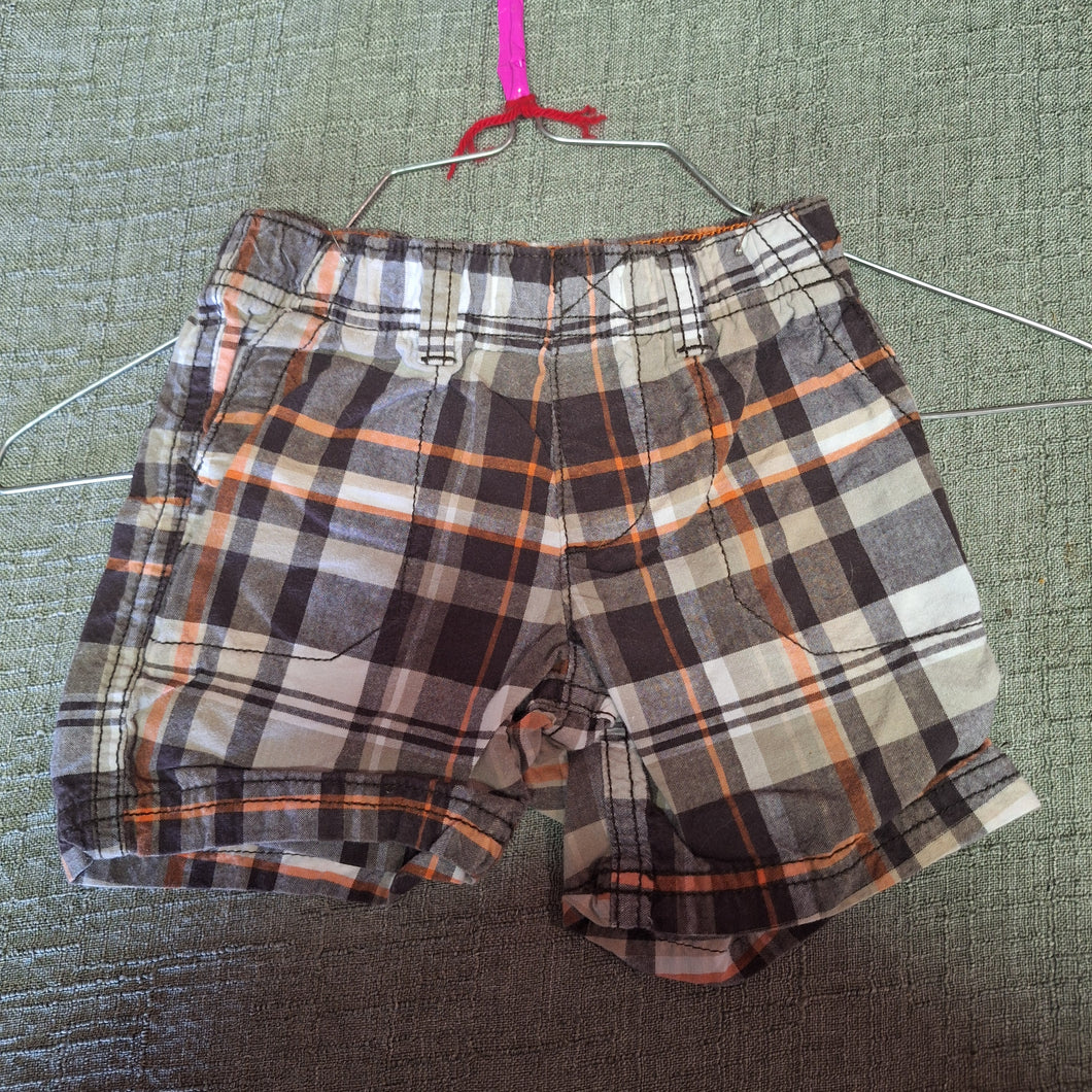 CARTERS BROWN ORANGE SHO SHORTS 12M - size 12 Months