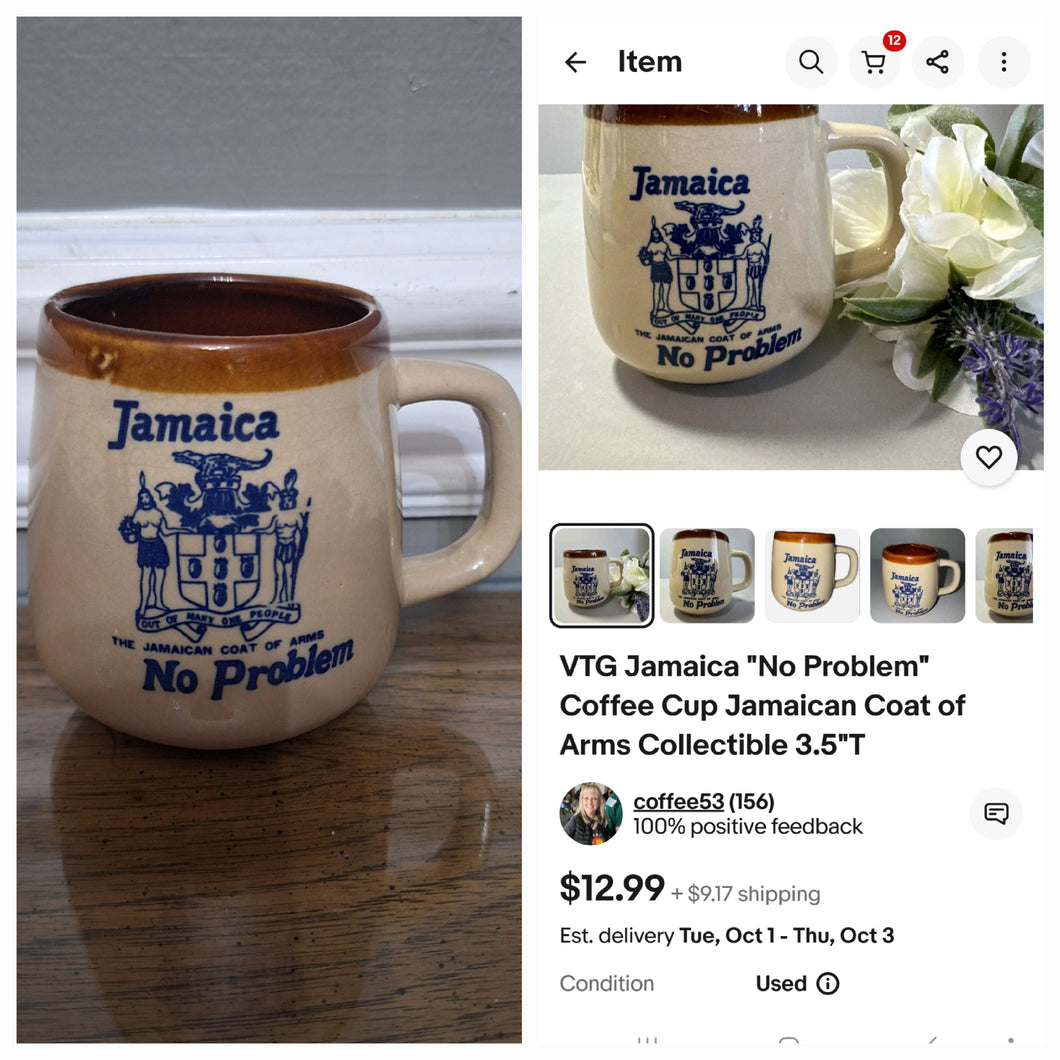 JAMAICAN COAT OF ARMS SMALL MUG MADE  IN