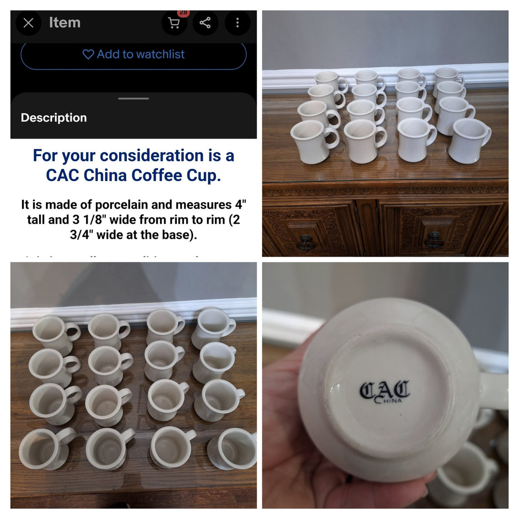 C.A.C CHINA COFFEE MUGS 16 PIECE SET