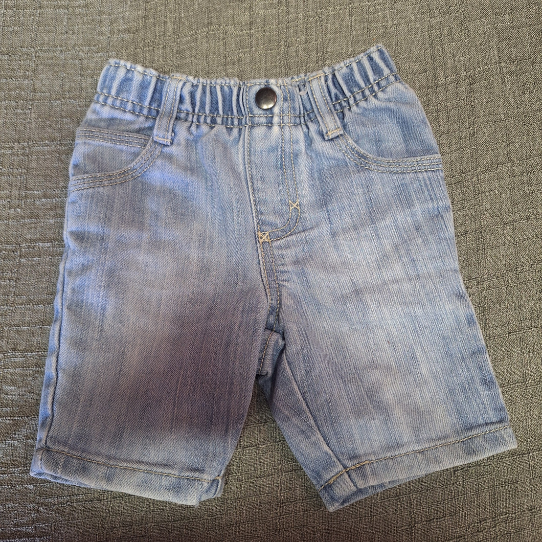 GYMBOREE DENIM PULL UP SHORTS 6-12M - size 6 Months