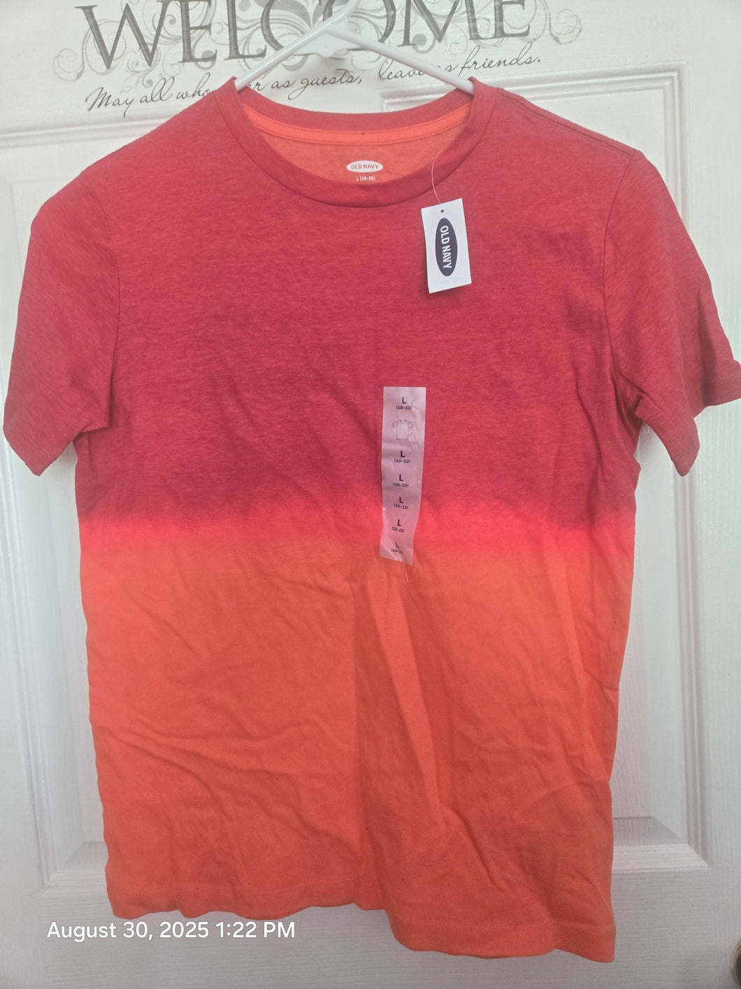 Old Navy Red Orange 10/12 Large NWT Tshirt - size Kids 10