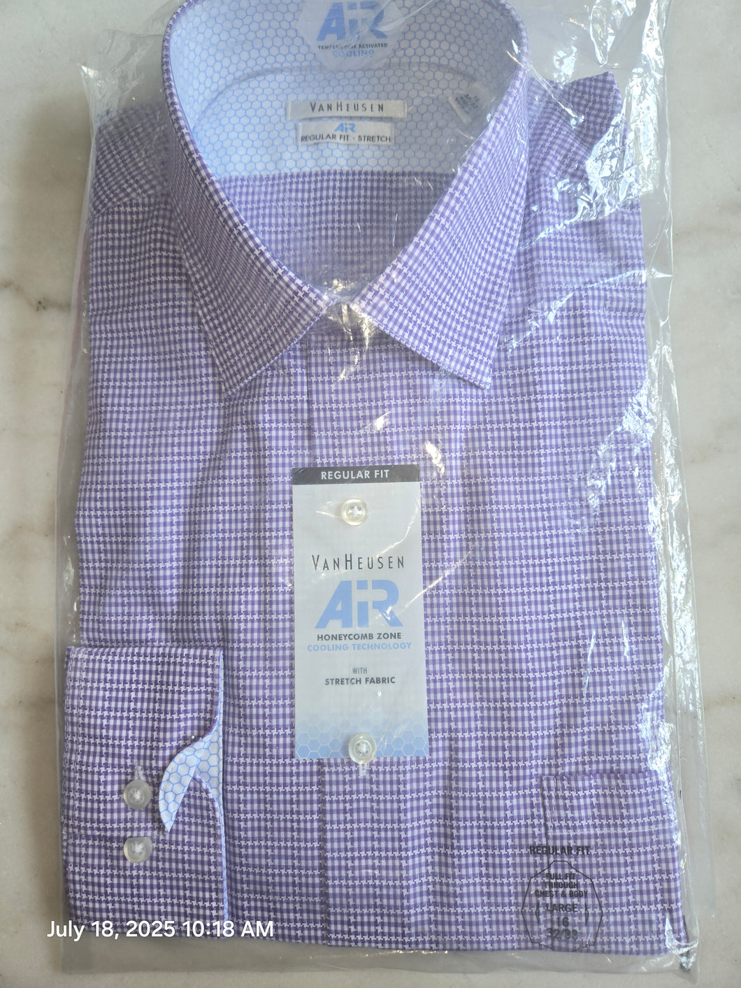 Van Heusen Dress Shirt 16 32/33 Purple NIP NWT - size Mens L