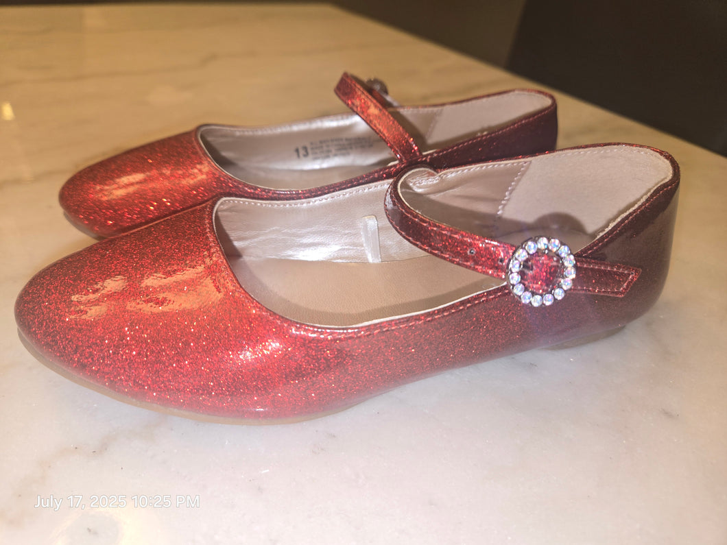 Children's Place Sparkle Red Christmas Dress Shoe - size Shoes-youth   13