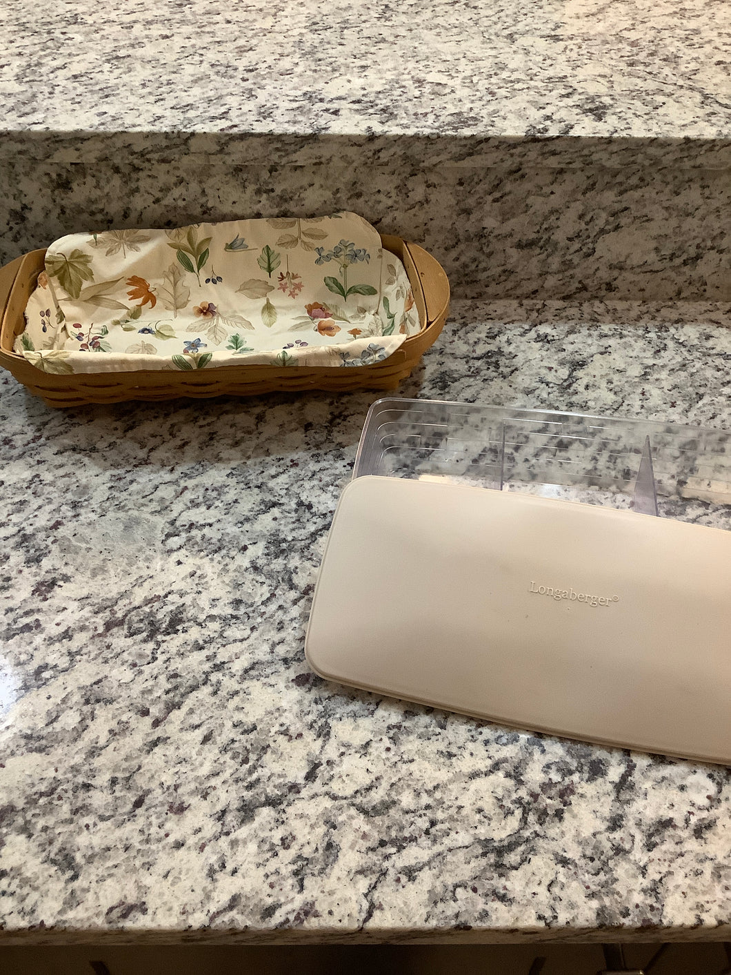 Longaberger Bagel Basket Over edge floral liner