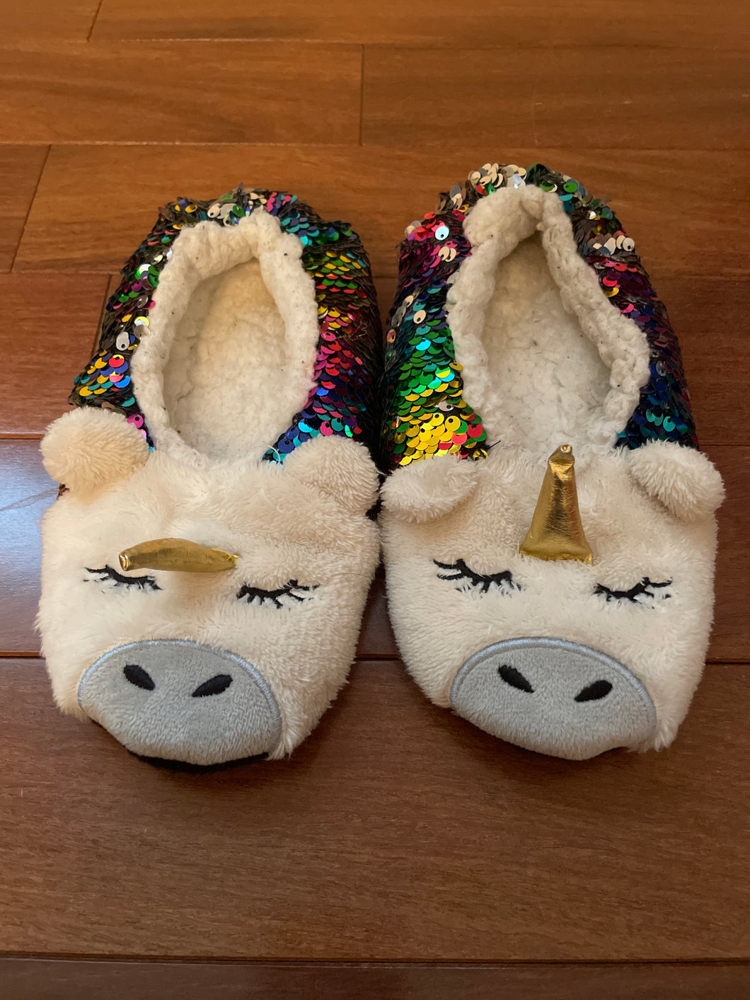Flip Sequin Slippers Unicorn - size Shoes-youth  1