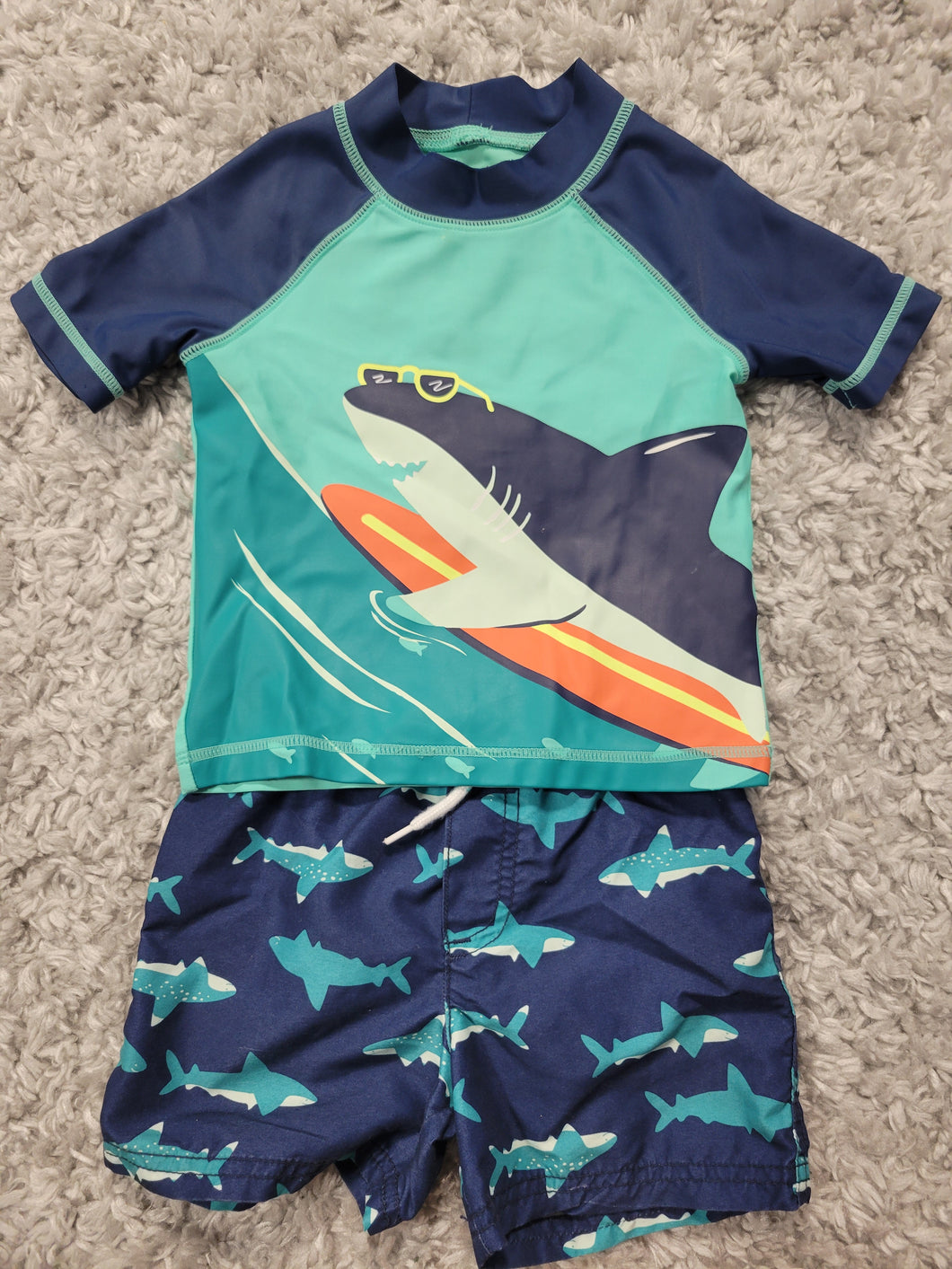 Carter's 24 months Surfing shark 2pc suit