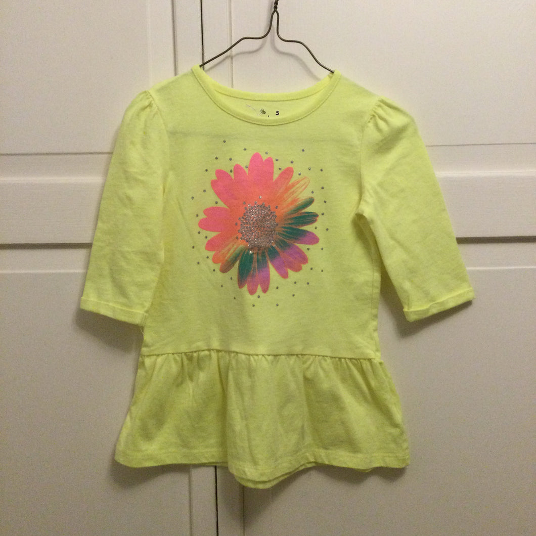 Jumping Beans Shirt Yellow 3Qtr Sleeve Tunic - size 5T/5