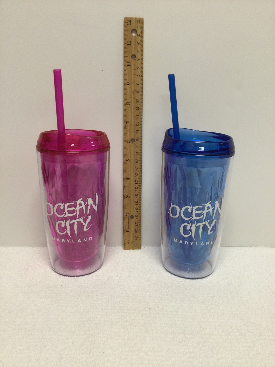 2 OCMD Straw Cups Removable Straws Plastic