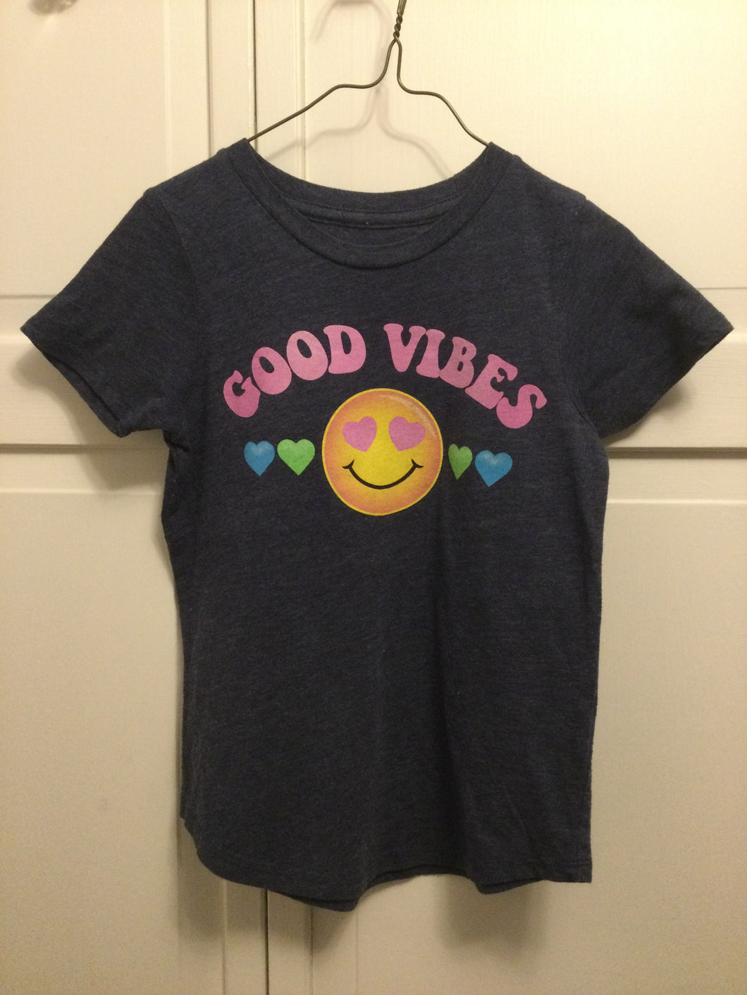 Jumping Beans Shirt Navy Good Vibes Shirt - size Kids 7