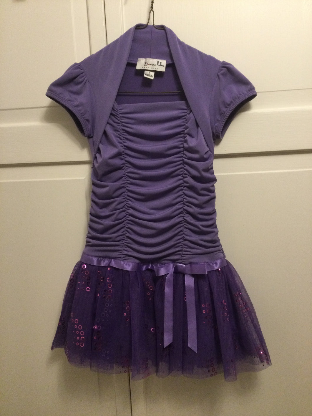 Buyer Girl B-Wear Dress Purple Ruched Dress - size 5T/5