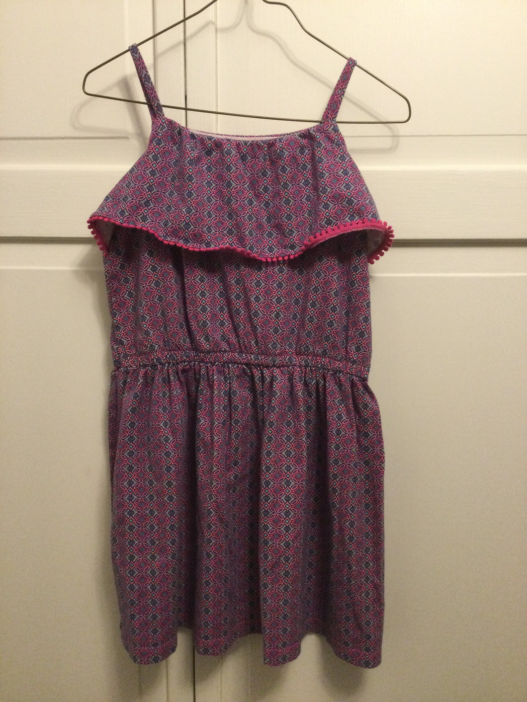 Carter's Dress Pink Pattern Sundress - size Kids 7