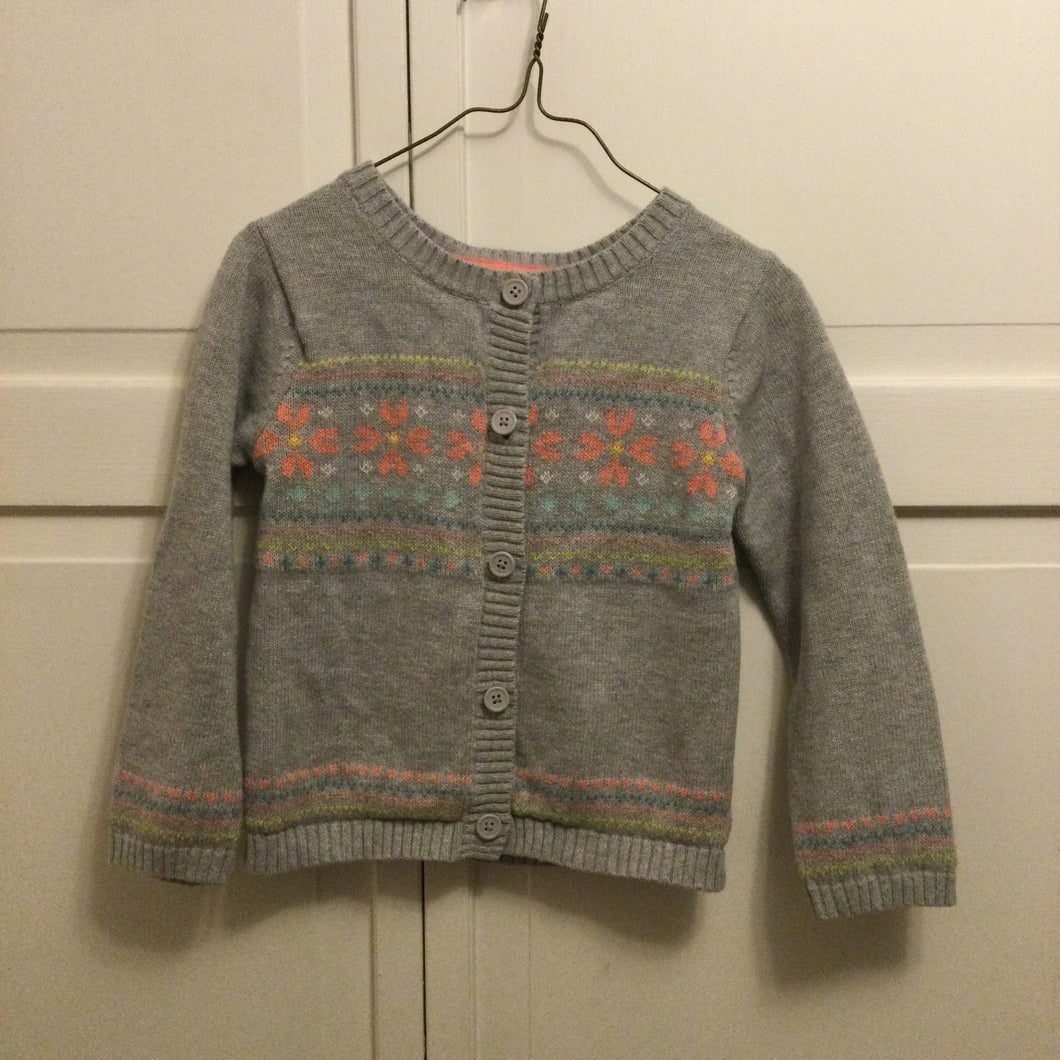 Carter's Sweater Gray Pattern Cardigan - size 5T/5