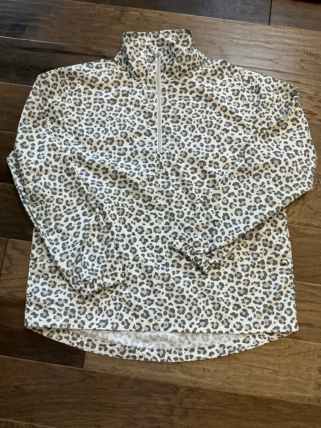 NEW Leopard Print Windbreaker Half Zip - size Women S (4-6)