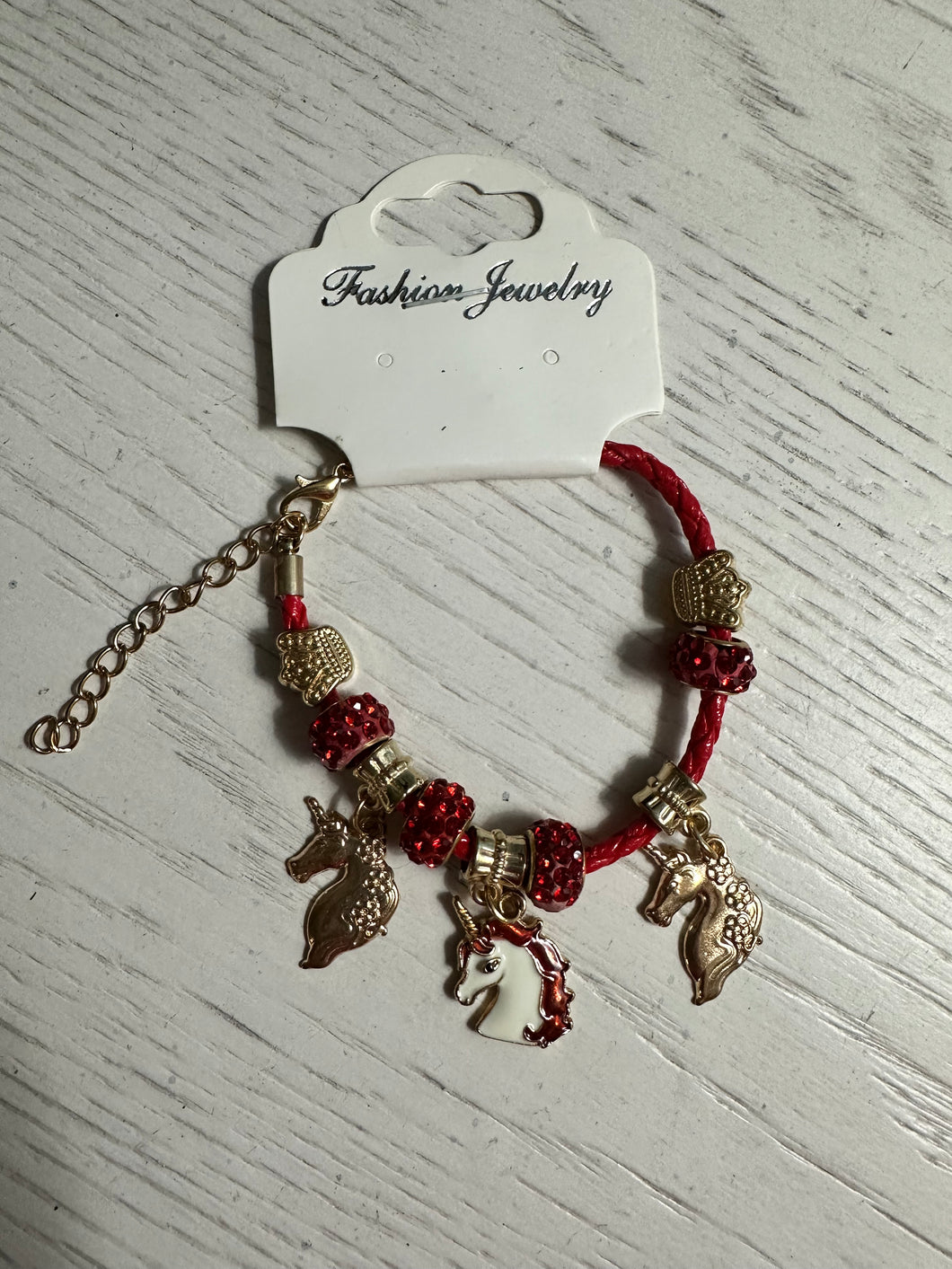 Red unicorn bracelet