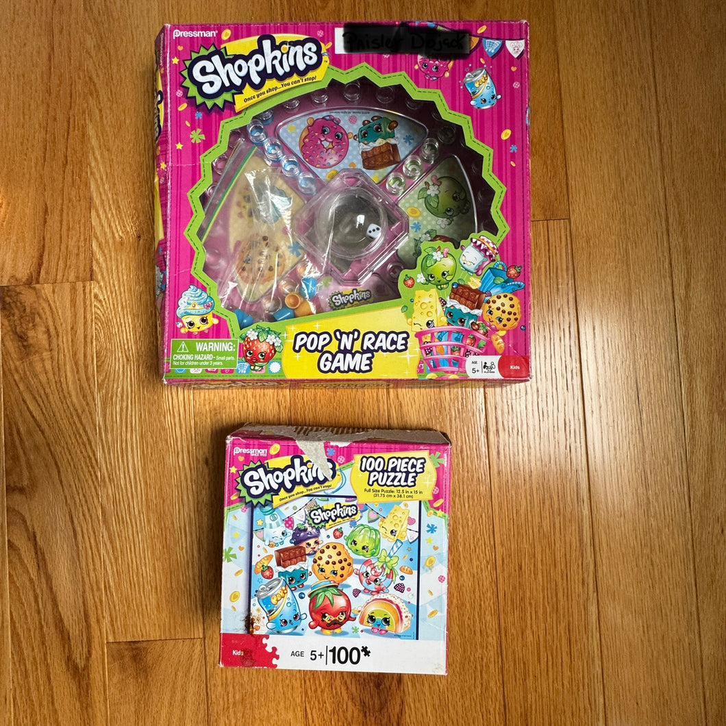 LOT- Shopkins Puzzle & Game. Set of 2