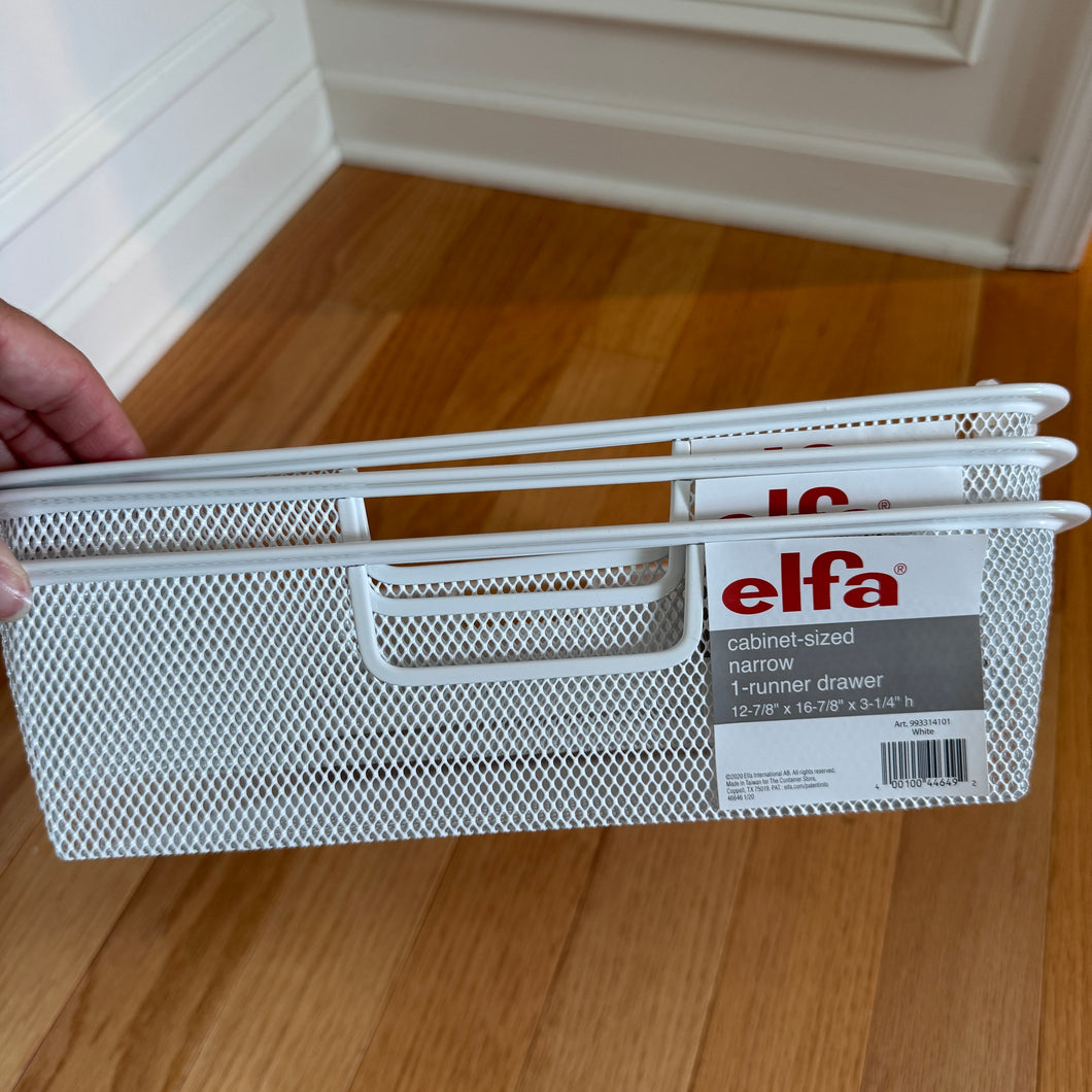 NEW Container Store Set of 3 elfa Baskets. White