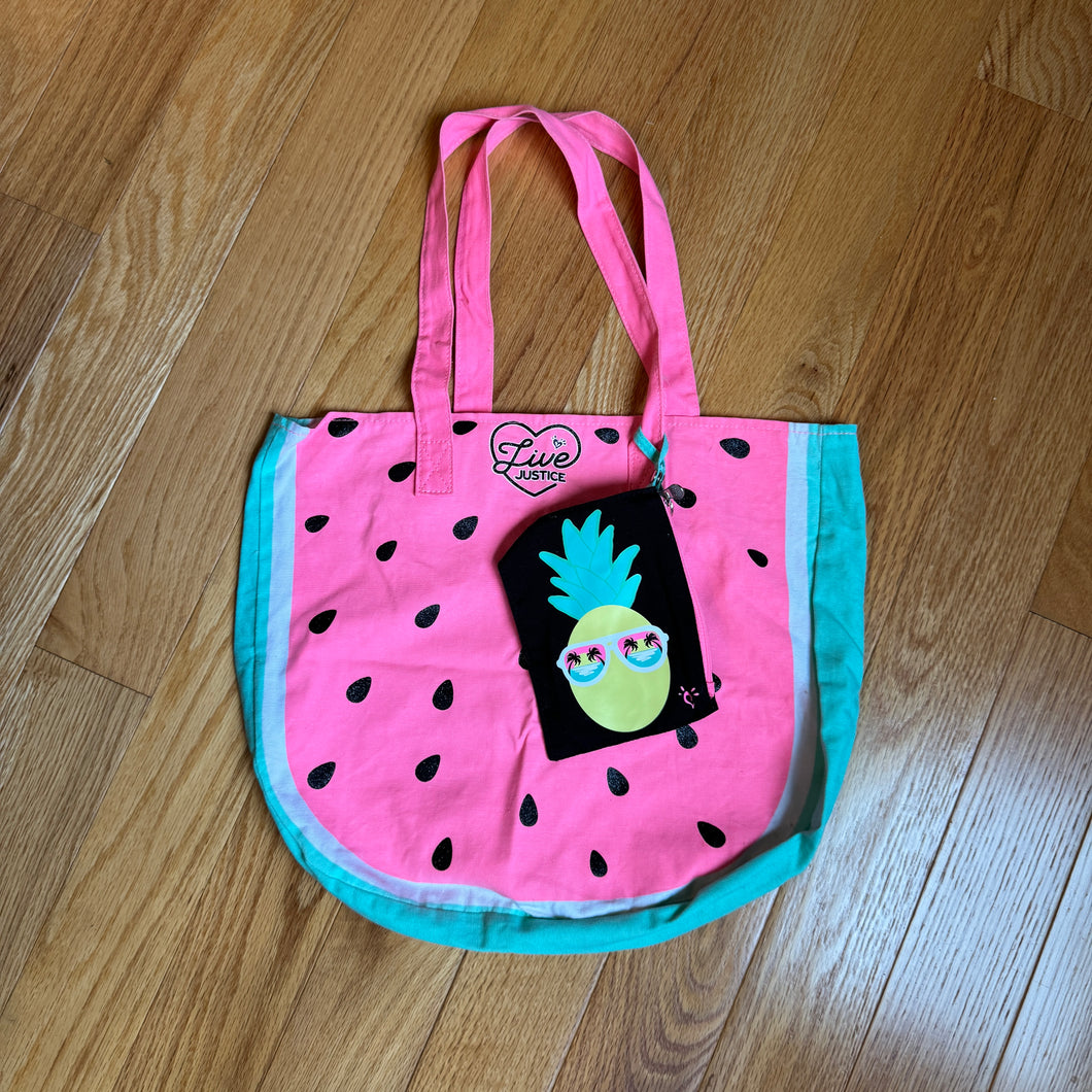 Justice Watermelon Tote & Wallet Set