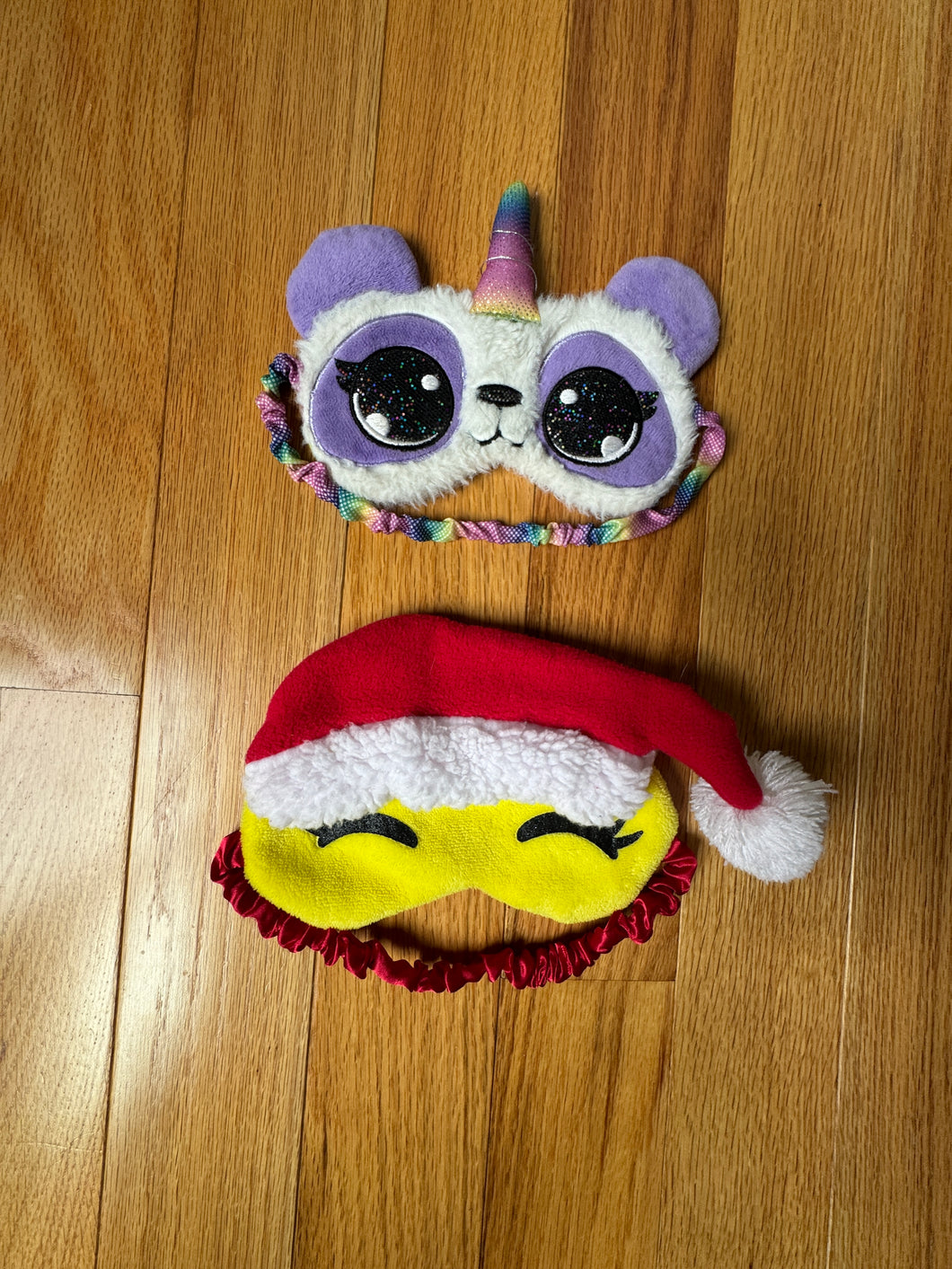 LOT- Set of 2 sleeping masks. Pandacorn & Emoji
