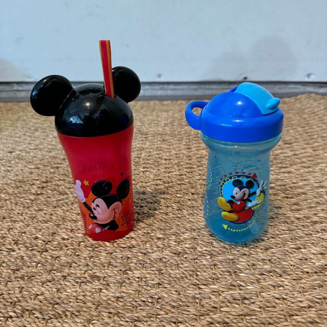 LOT- Mickey Mouse Cups w/ Straw