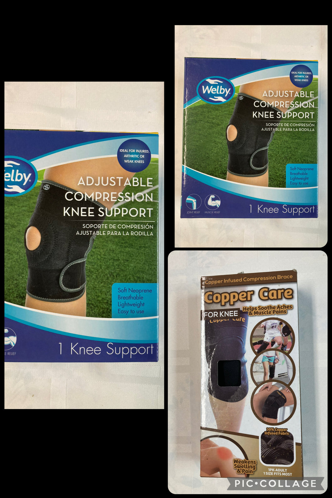 LOT- Knee Supports (3) NEW in Box never used