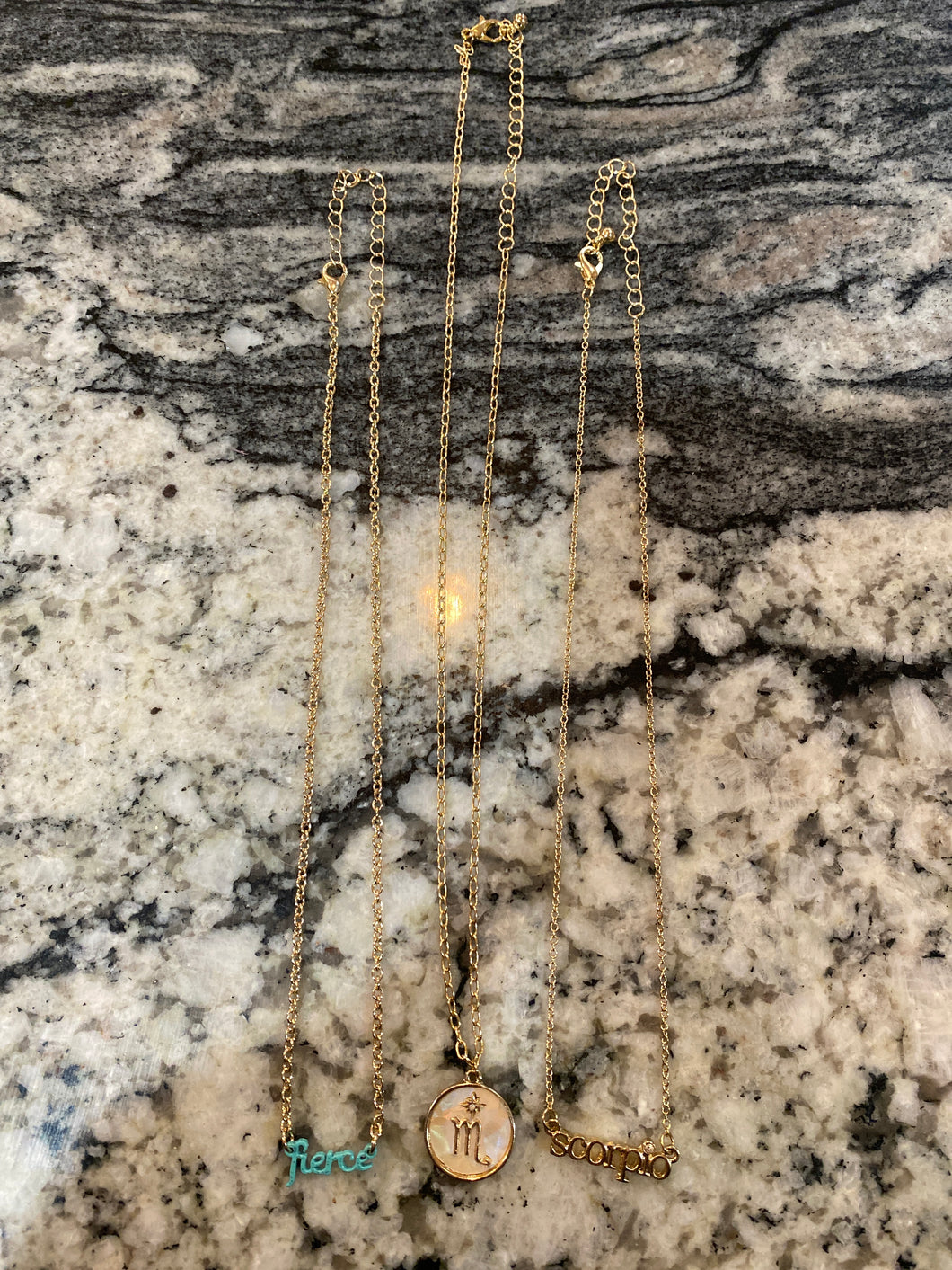 Set of 3 necklaces Scorpio, fierce and