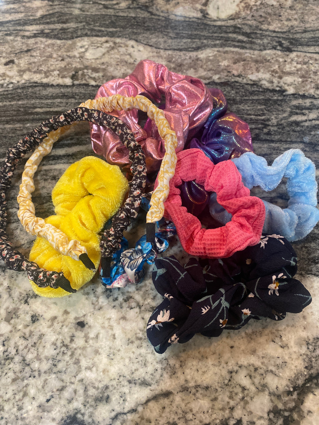 Lot of scrunchies 2 headbands