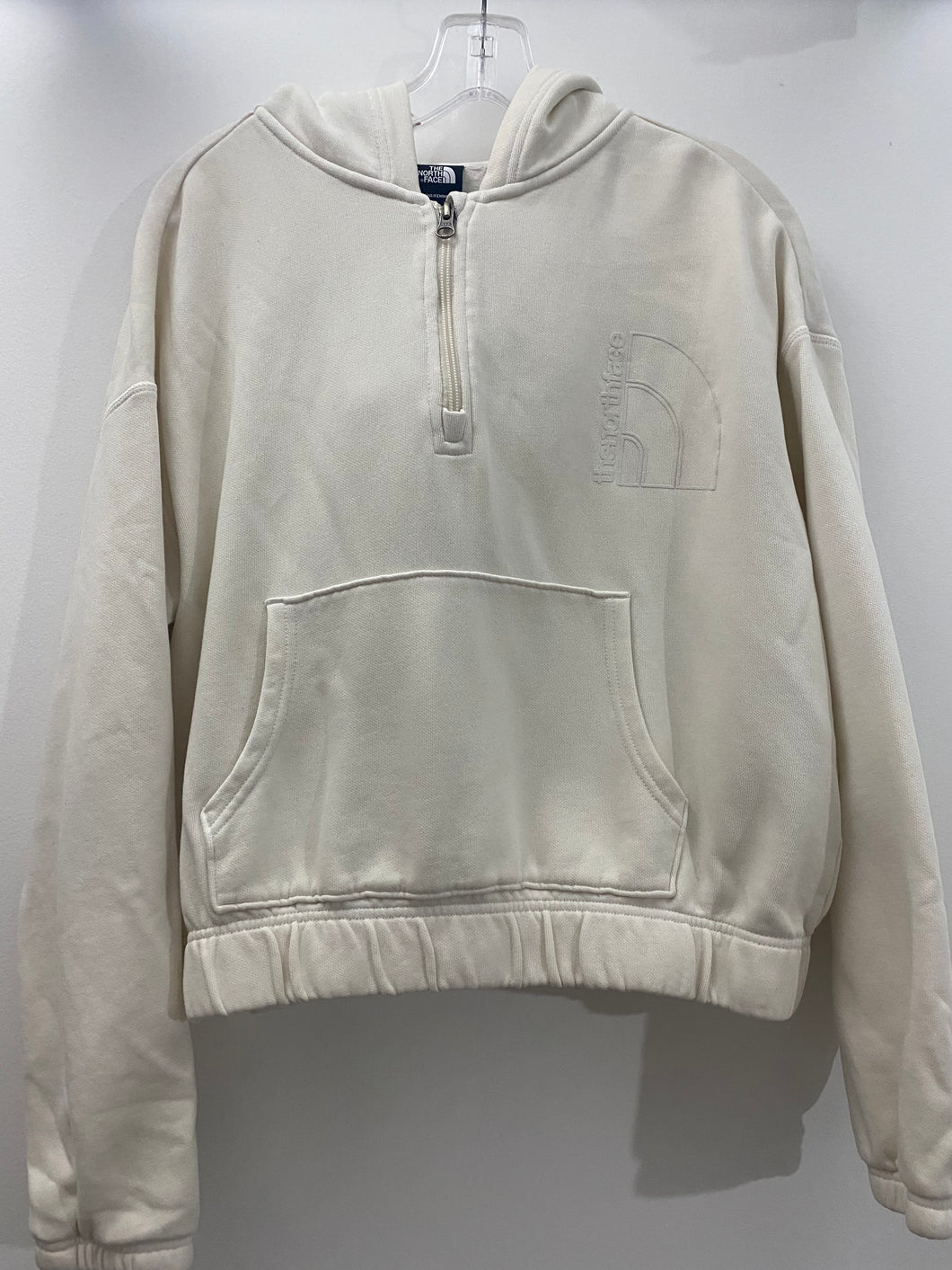 The North Face Hoodie Half Zip Up Off white - size Women S (4-6)