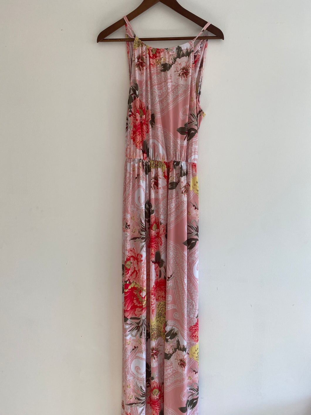 NYCo summer maxi dress Pink tie string back - size Women M (8-10)