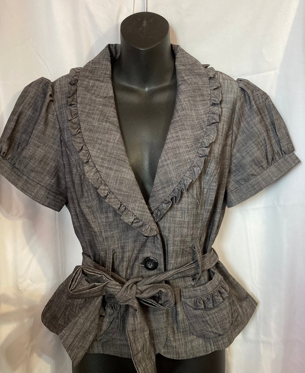 My Michelle Blazer Gray with Pockets - size Junior Girls L (11-13)