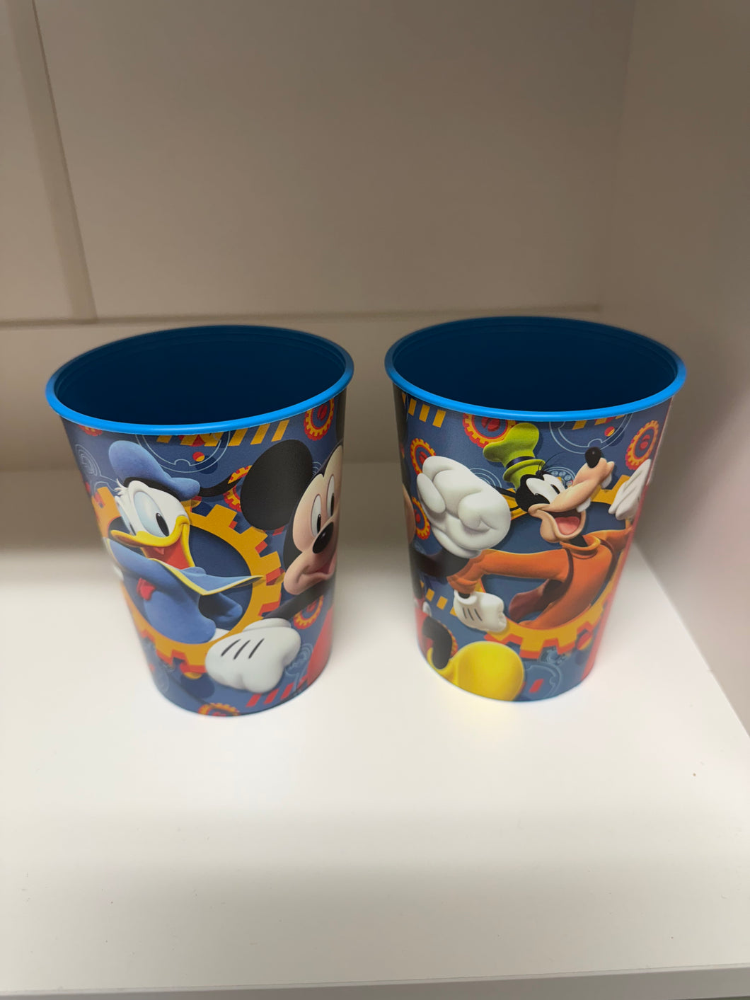 2 blue Mickey kids cups