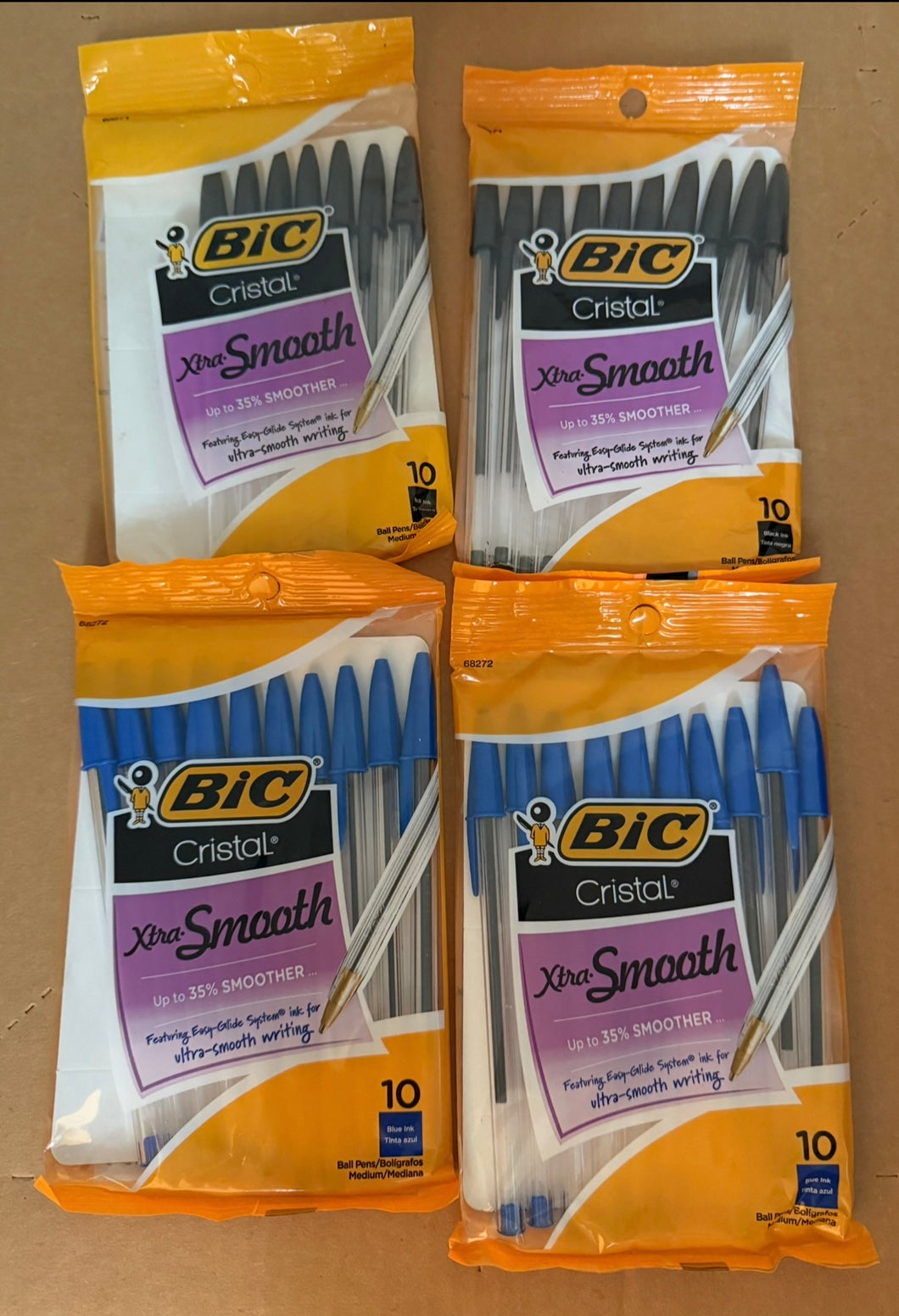 SET OF 4 BIC PENS 2 BLUE-2 BLACK-NEW