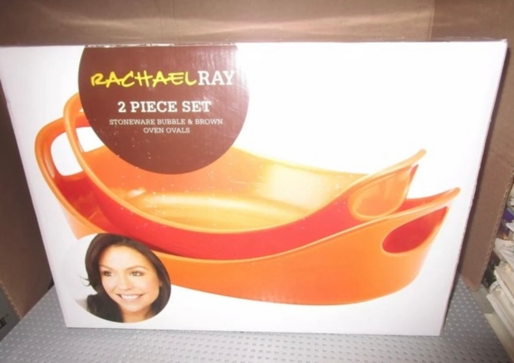 RACHEL RAY BROWN 2 PC SET OVEN OVALS NIB