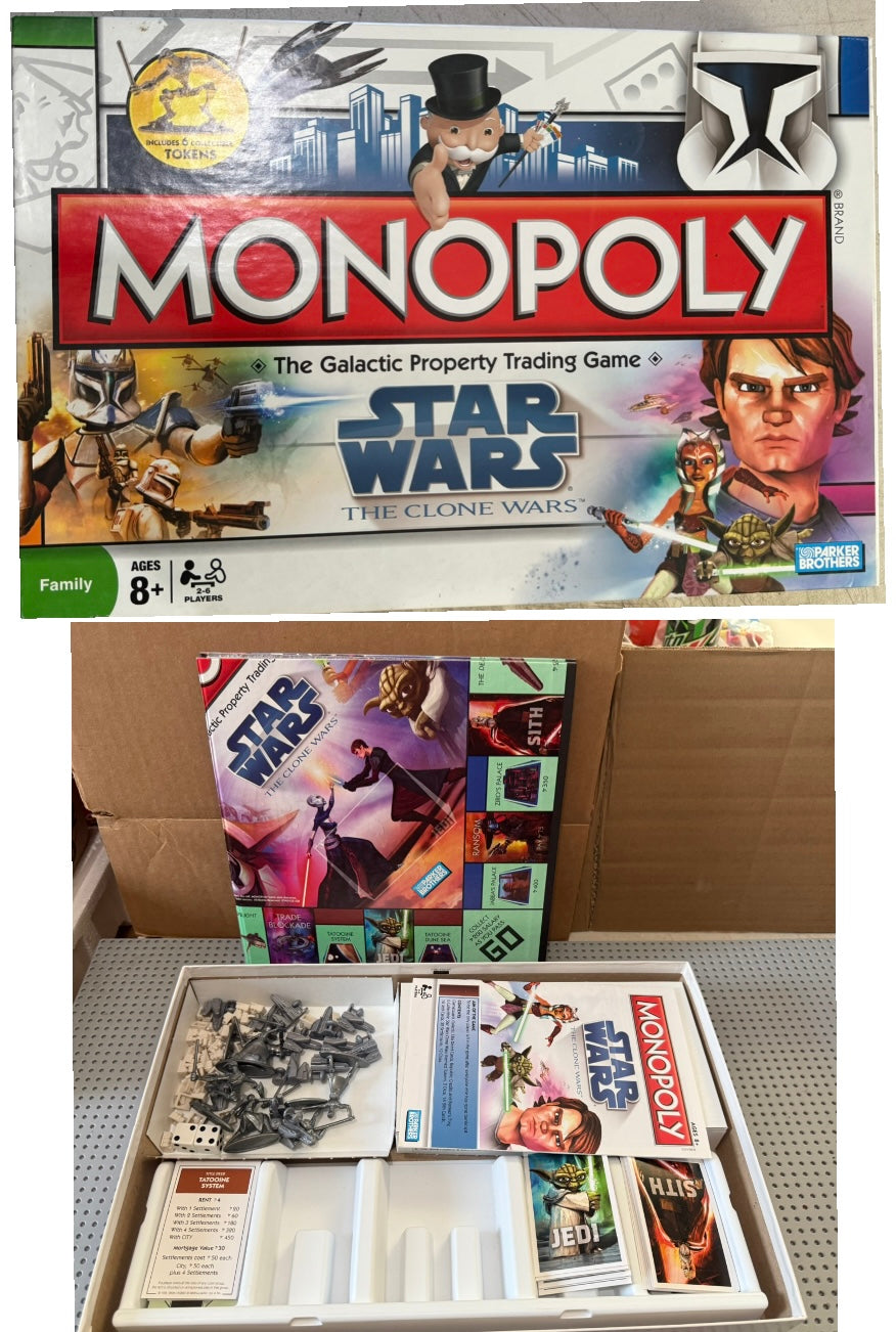 STAR WARS MONOPOLY BOARD GAME- EUC
