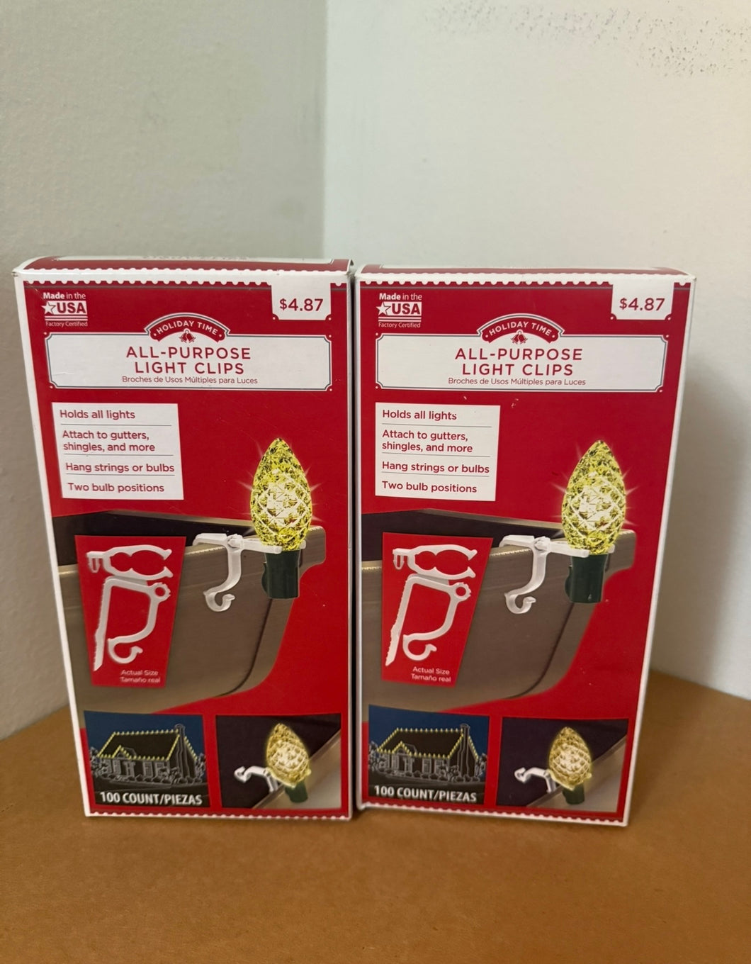 (2)100 CT. LIGHT CLIP NEW IN BOX