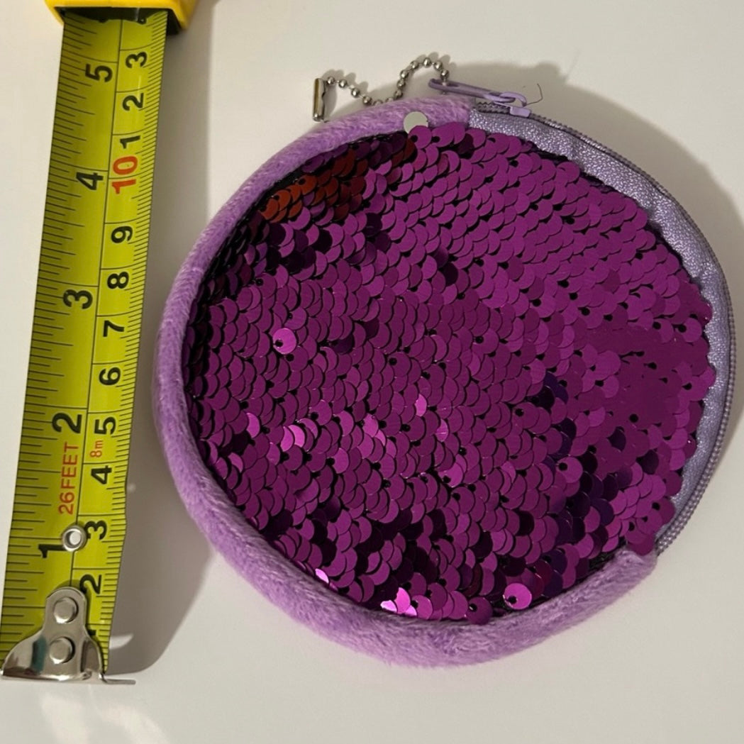 Reverse sequin coin bag Purple