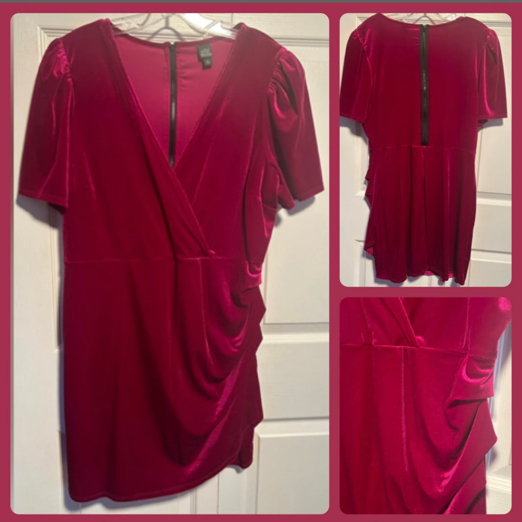 Wild Fable vneck velvet dress purple pink - size Women XL (14)