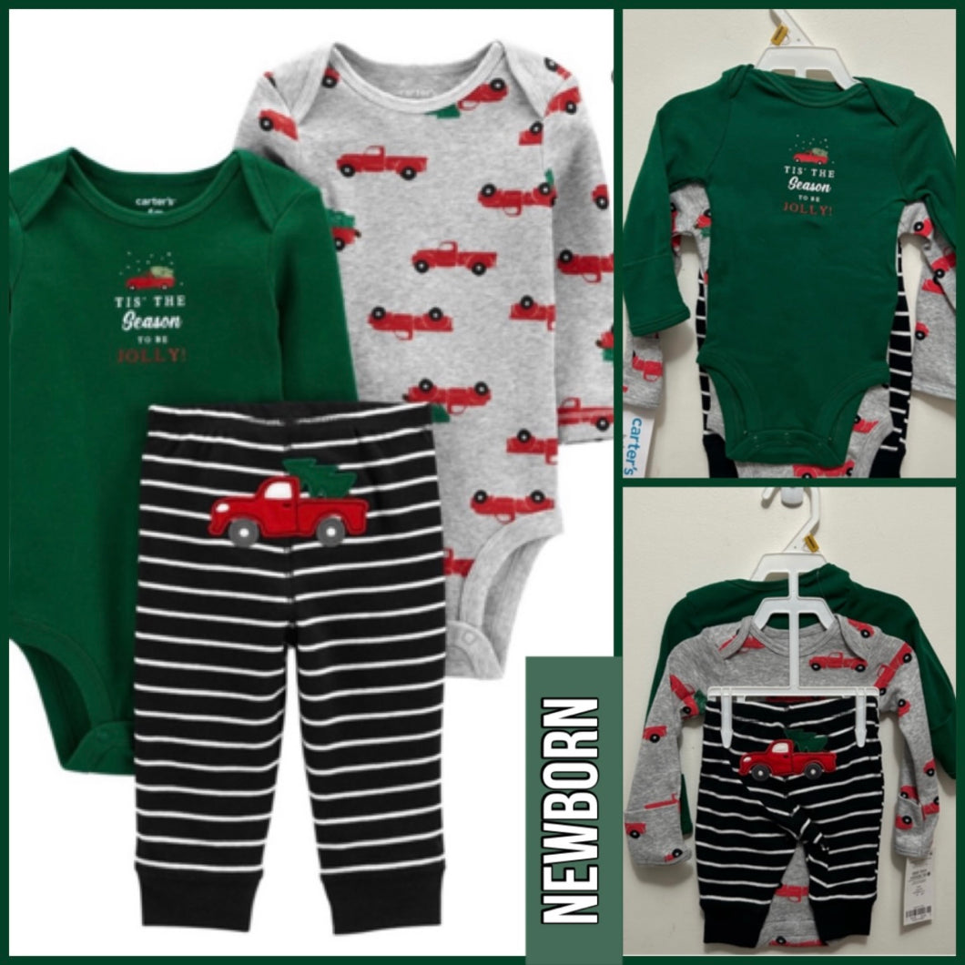NEW 3PC Carters Christmas onesies& - size Newborn
