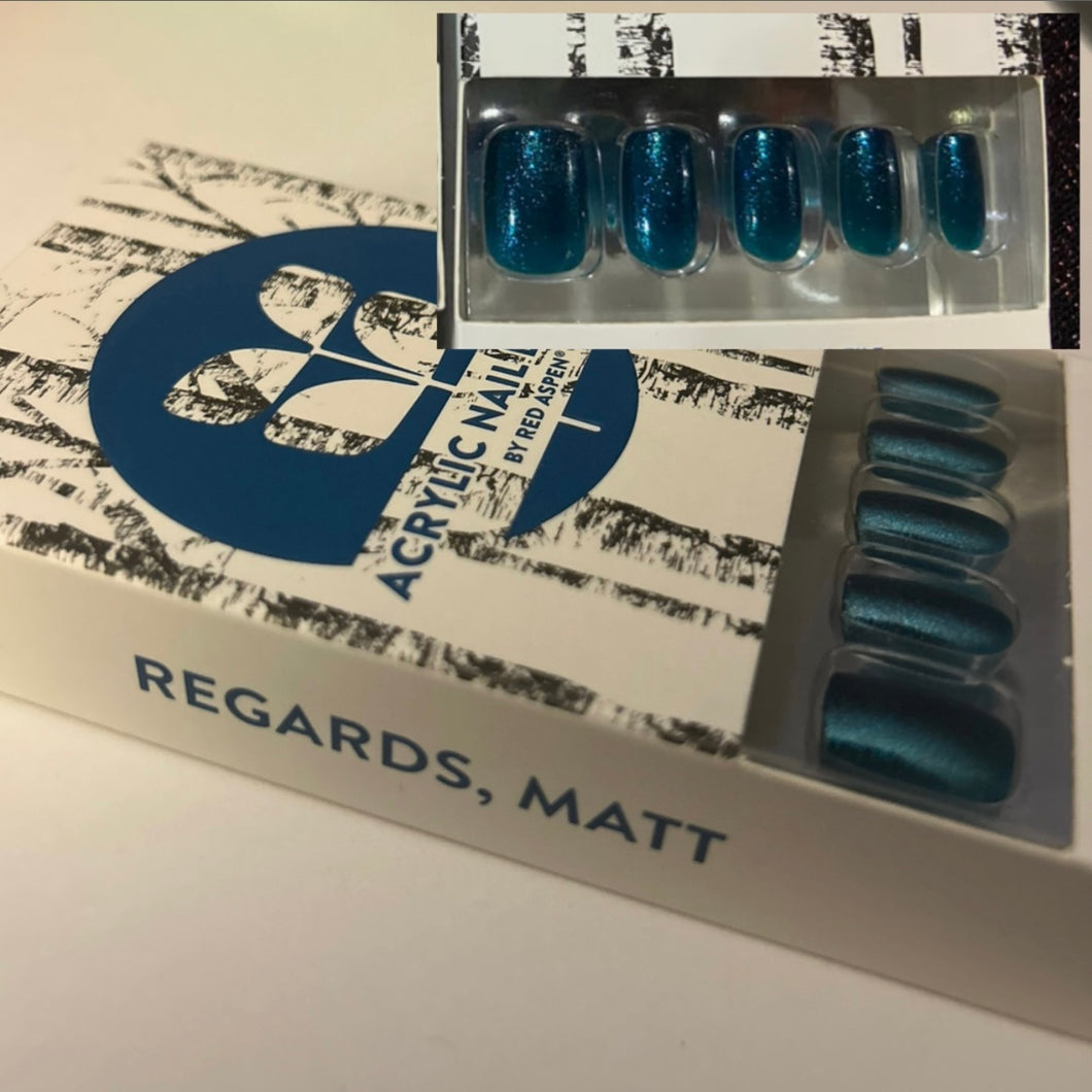 NEW Red Aspen Press On Nails Regards Matt