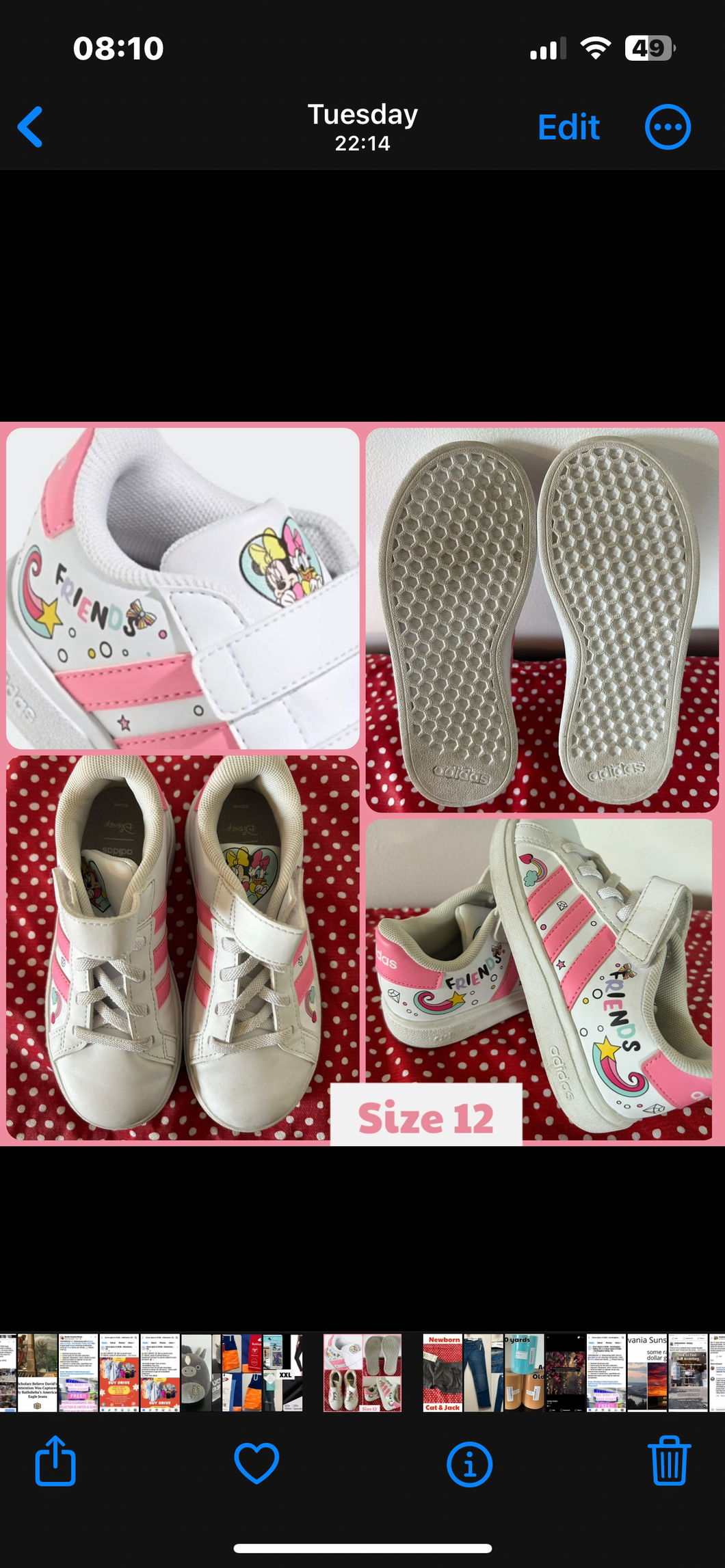 Adidas X Disney White Grand Court Sneakers - size Shoes-youth   12